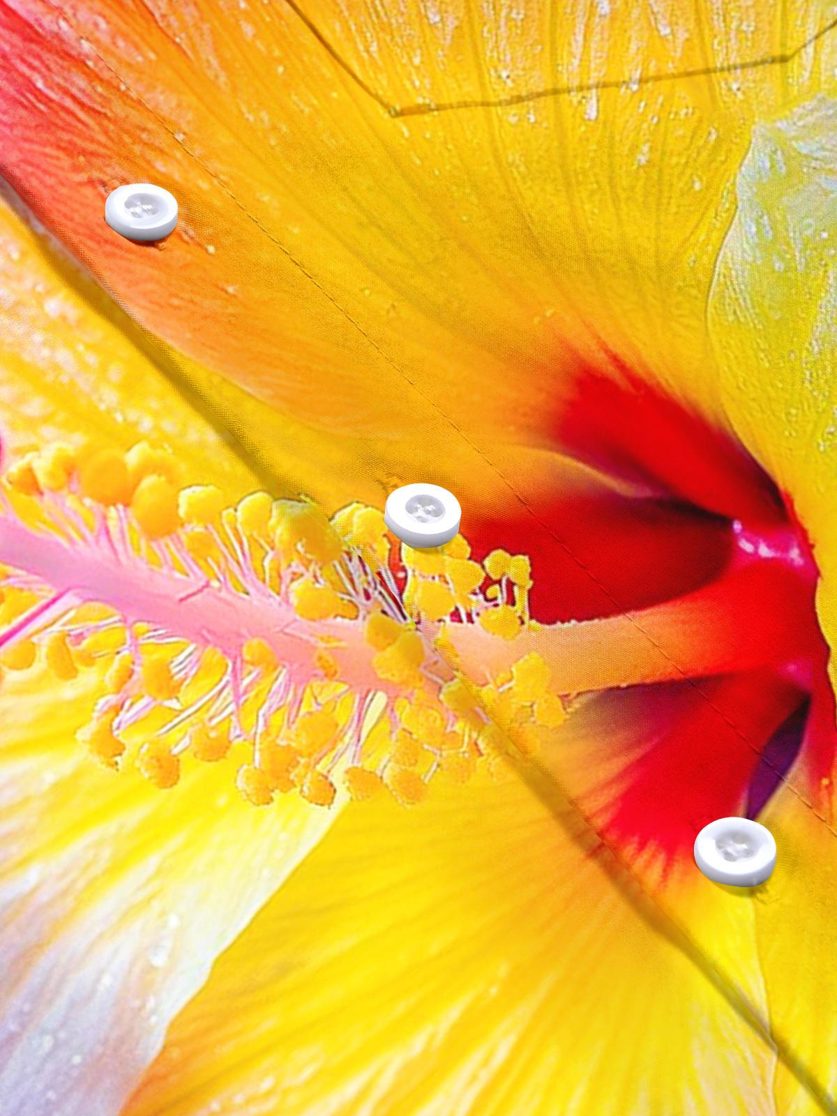 Flower Print Men's Pocket Short Sleeve Shirts