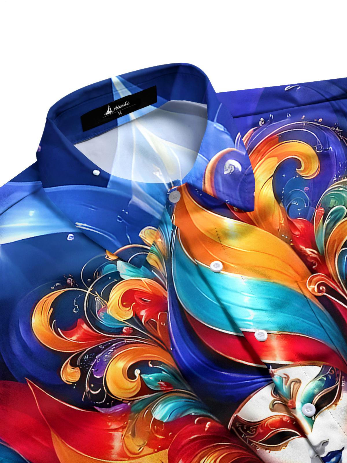 Mardi Gras Men's Pocket Short Sleeve Shirts