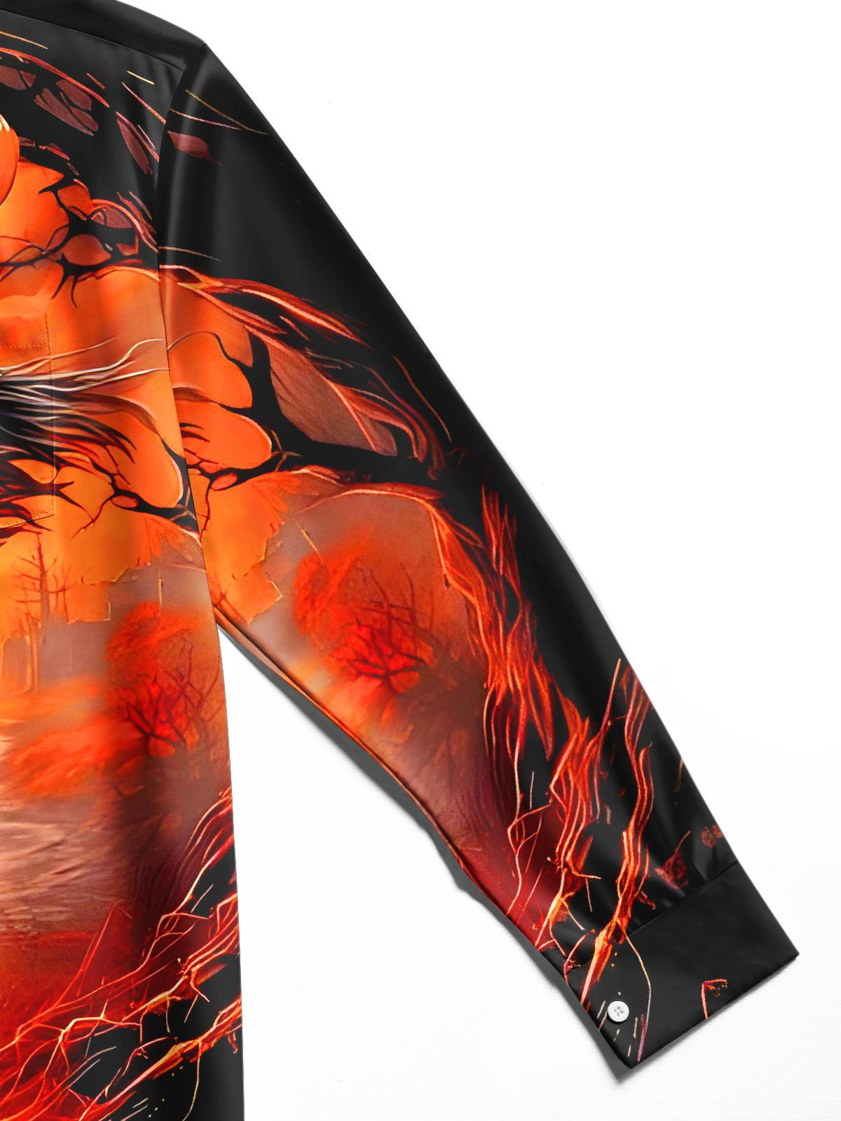 Halloween Men's Pocket Long Sleeve Shirts