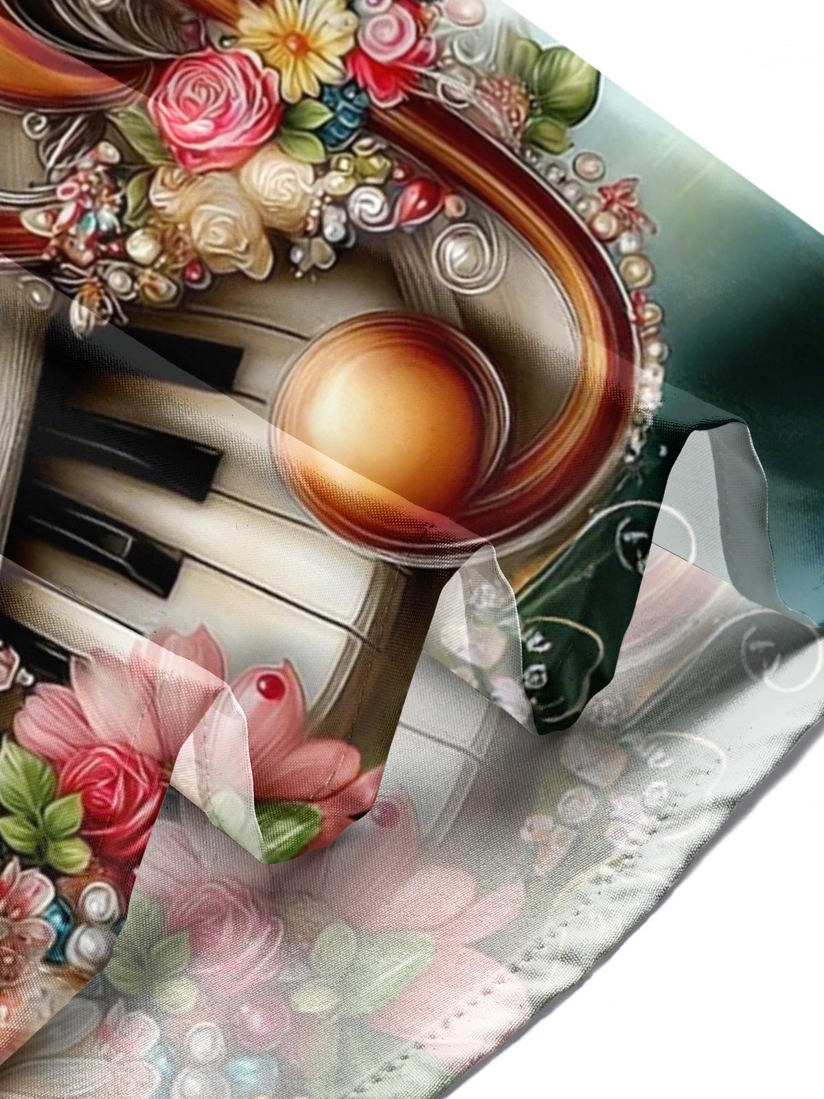 Music Art Print Men's Pocket Short Sleeve Shirts