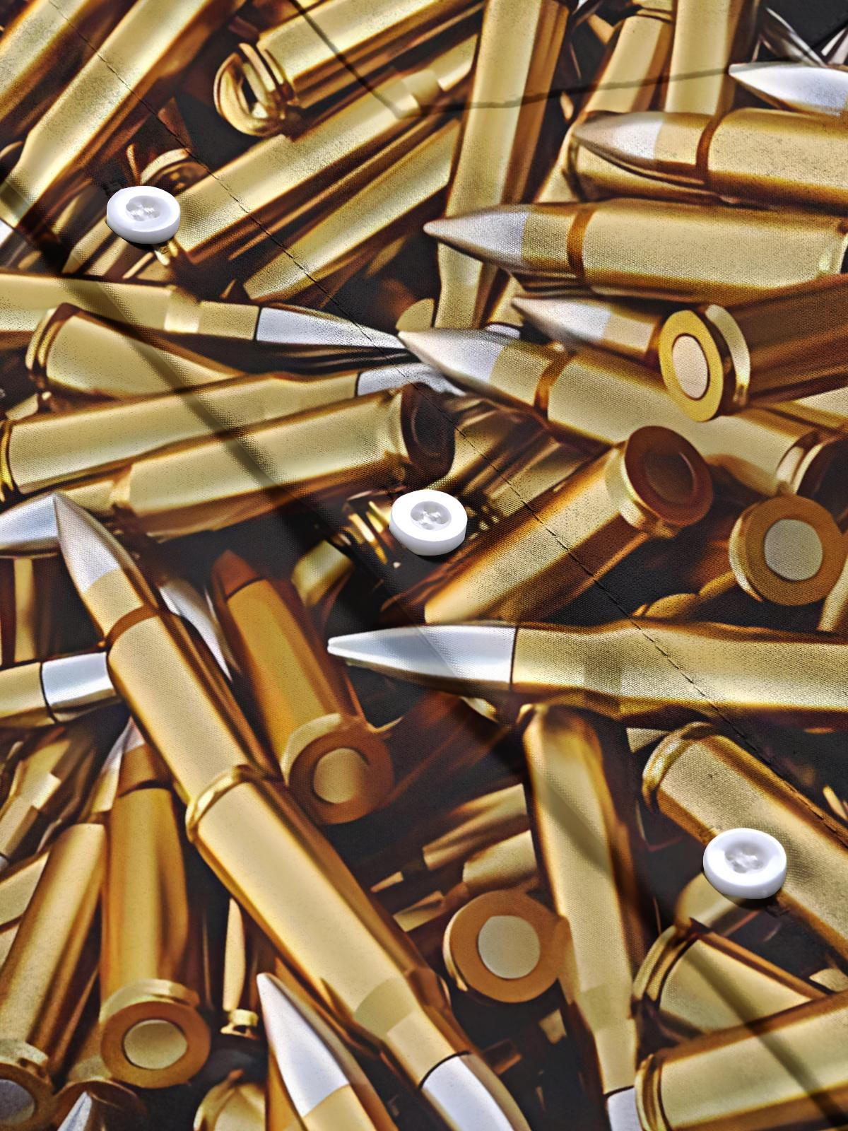 Bullet Print Men's Pocket Short Sleeve Shirts