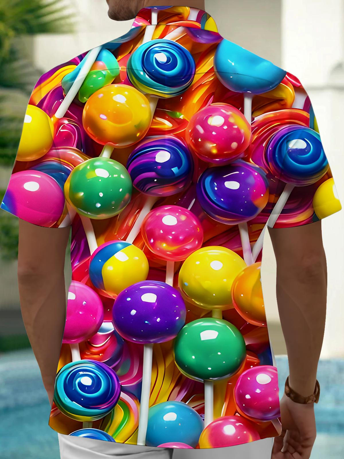 Lollipop Men's Pocket Short Sleeve Shirts