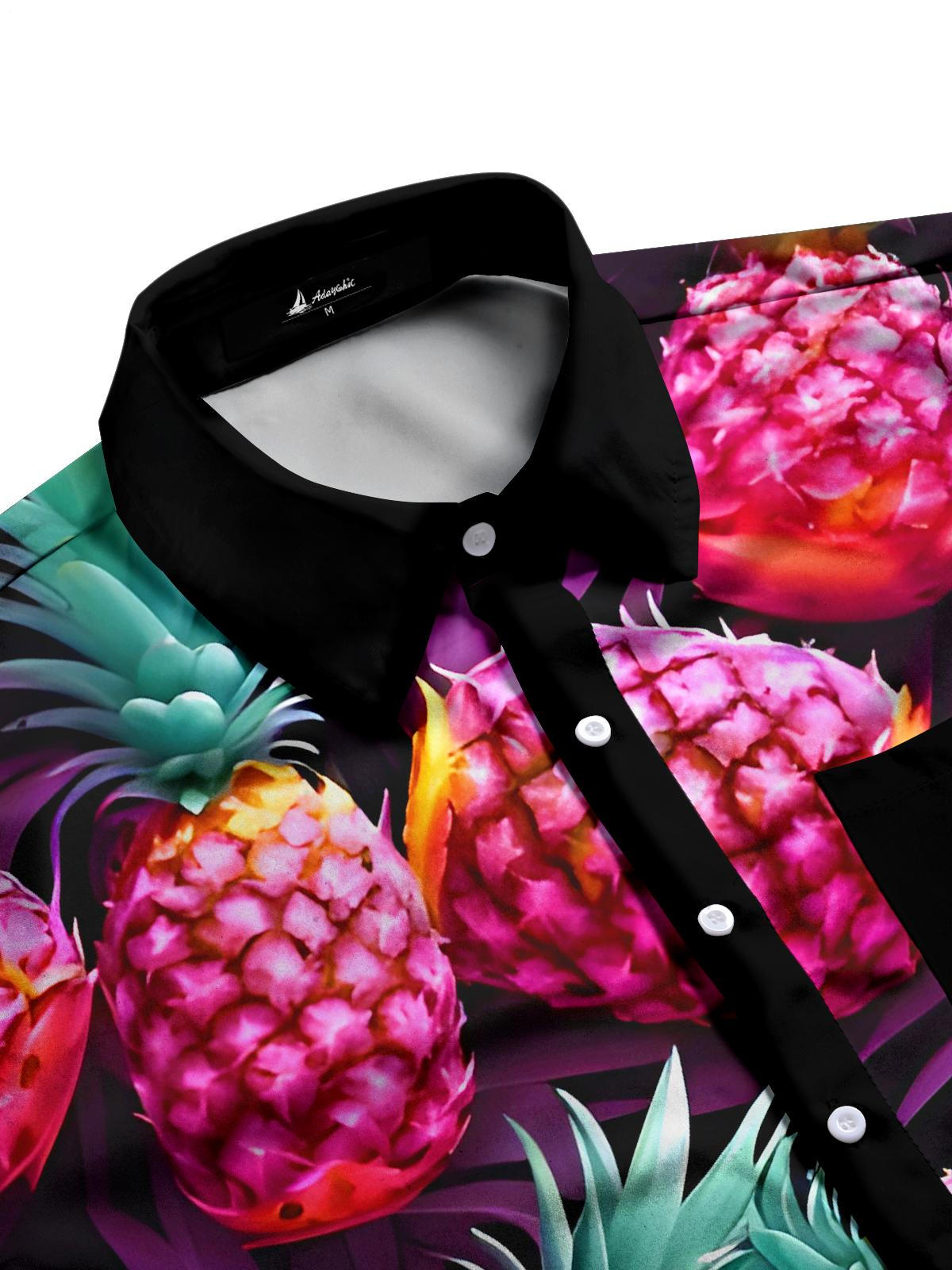 Pineapple Men's Pocket Short Sleeve Shirts