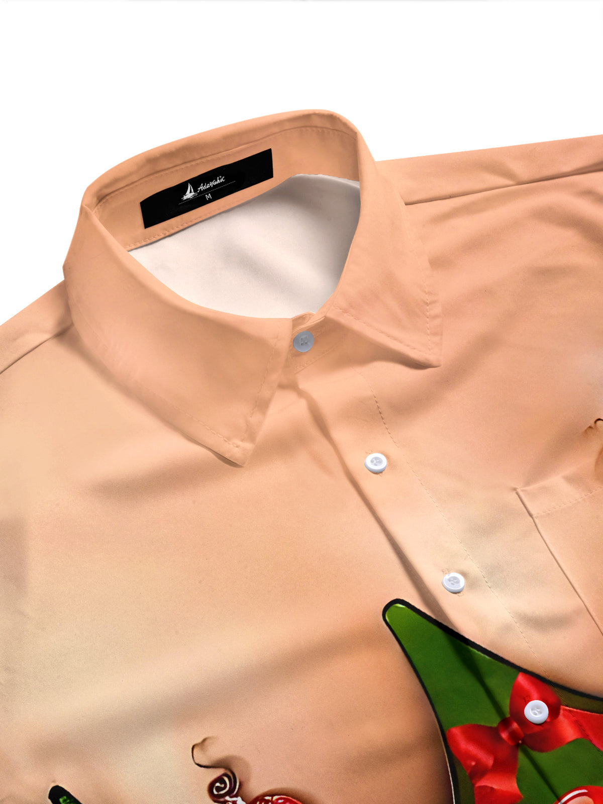 Funny Christmas Costume Men's Pocket Long Sleeve Shirts