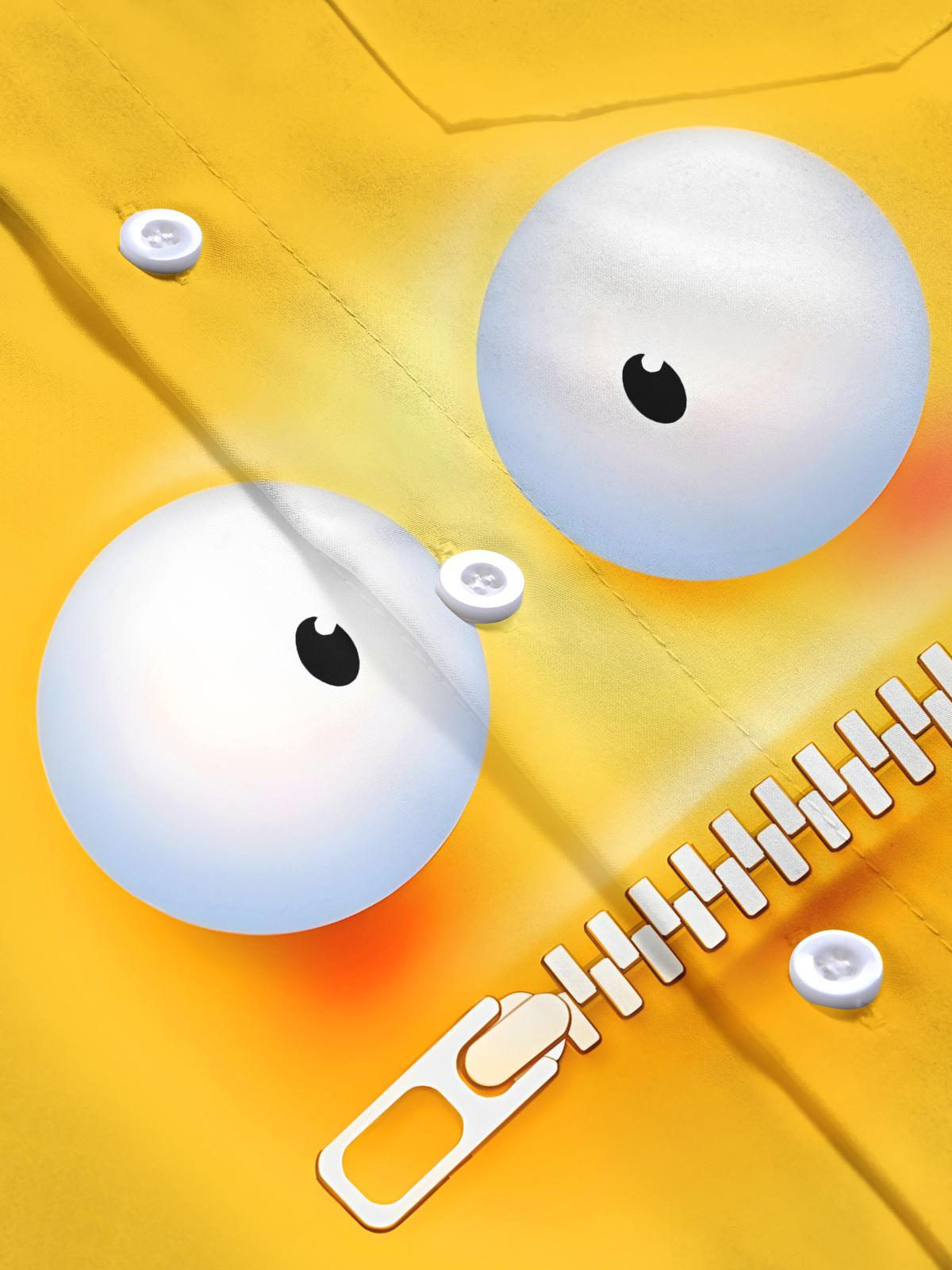 Funny Zipper Shut-up Expression Men's Pocket Long Sleeve Shirts