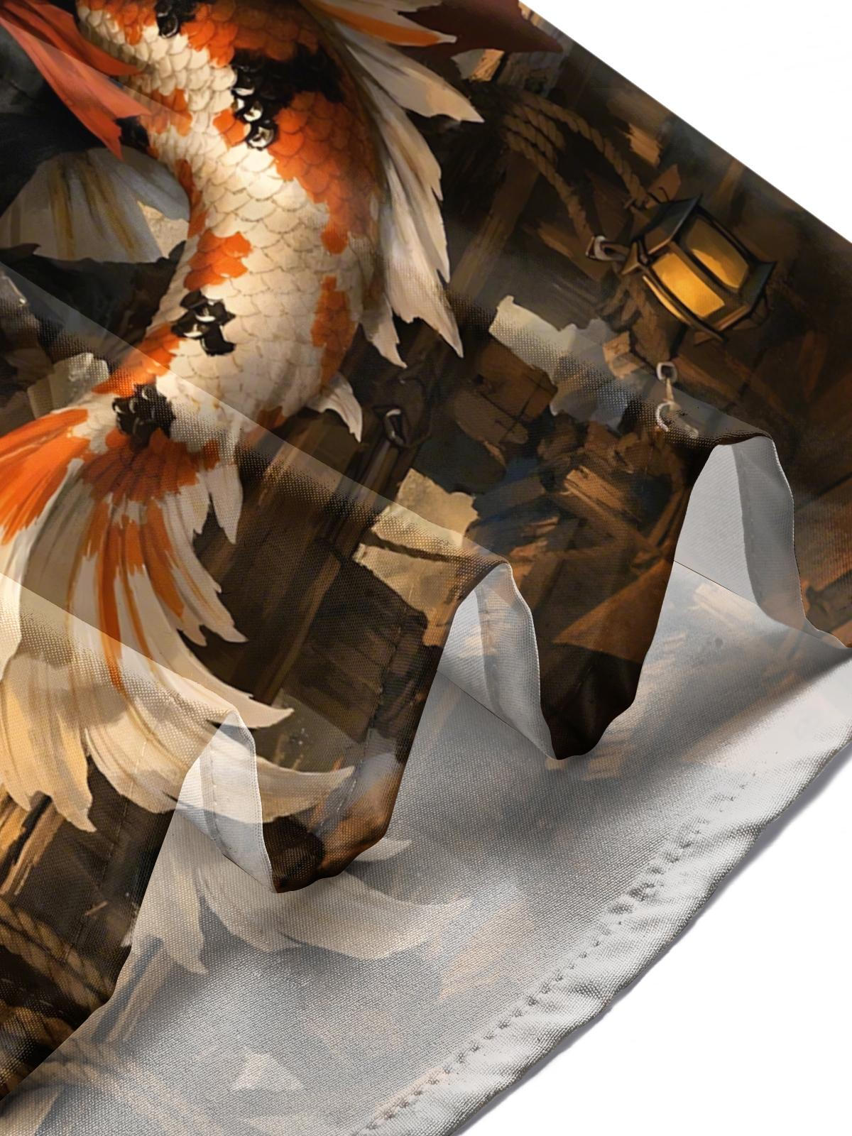 Pirate Goldfish Print Men's Pocket Short Sleeve Shirts