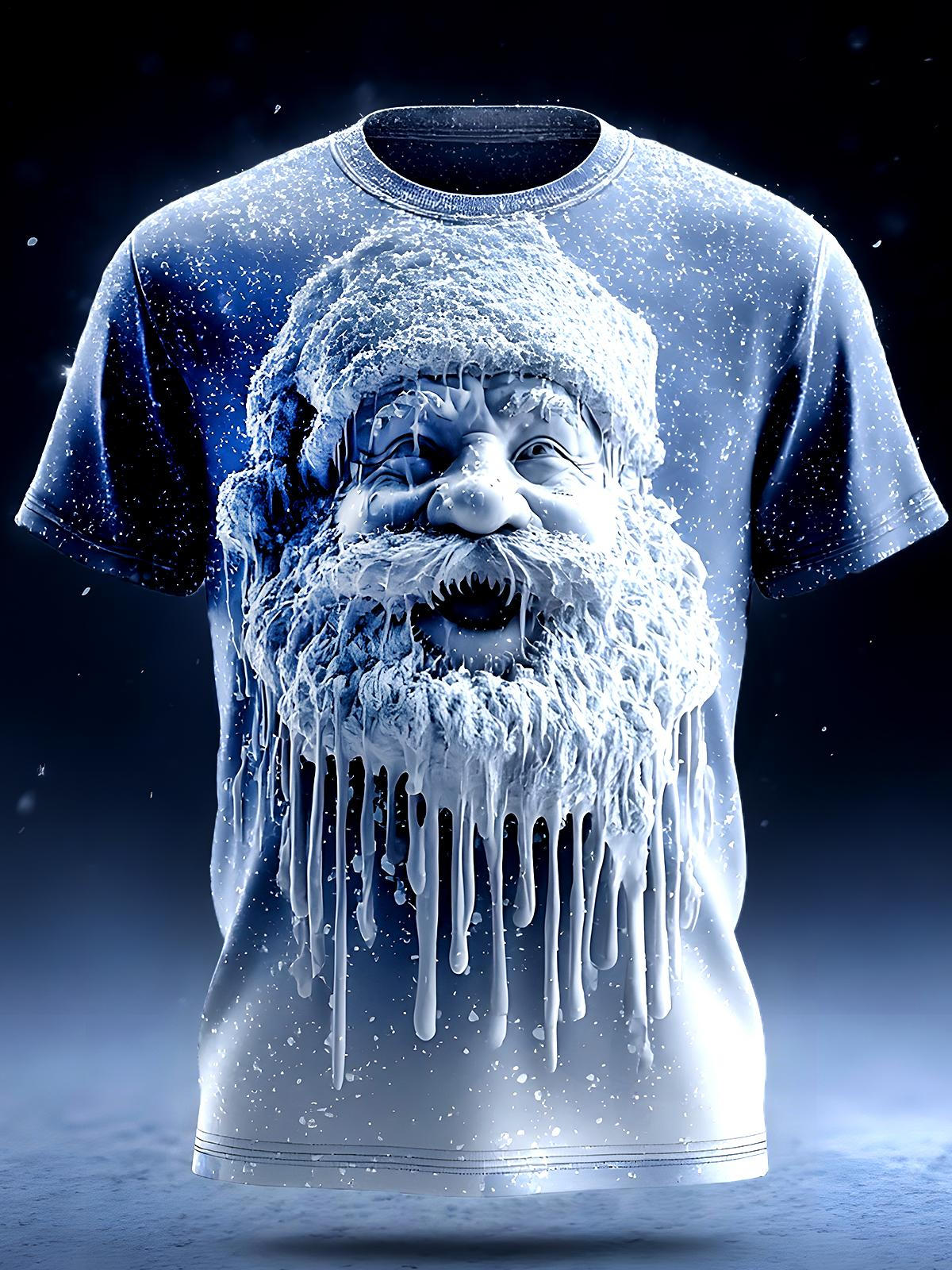 Santa Claus Round Neck Short Sleeve Men's T-shirt