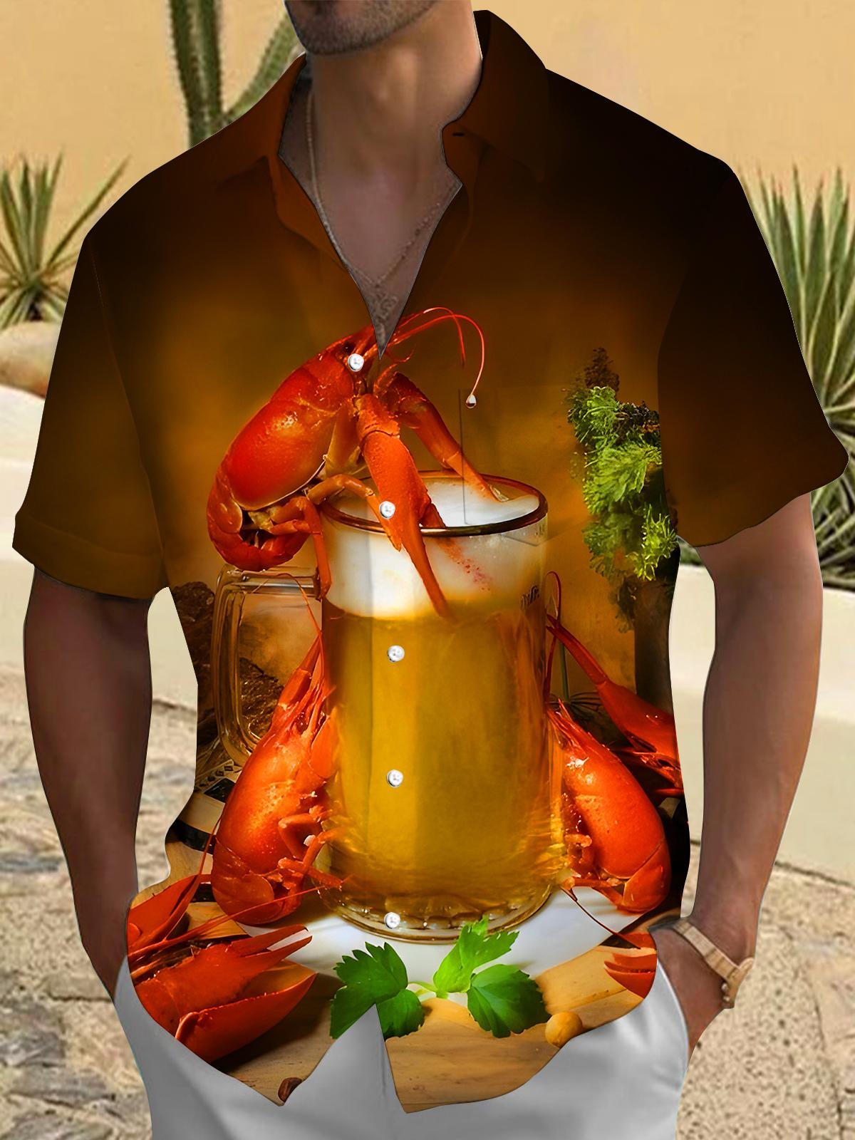 Crayfish Beer Festival Men's Pocket Short Sleeve Shirts