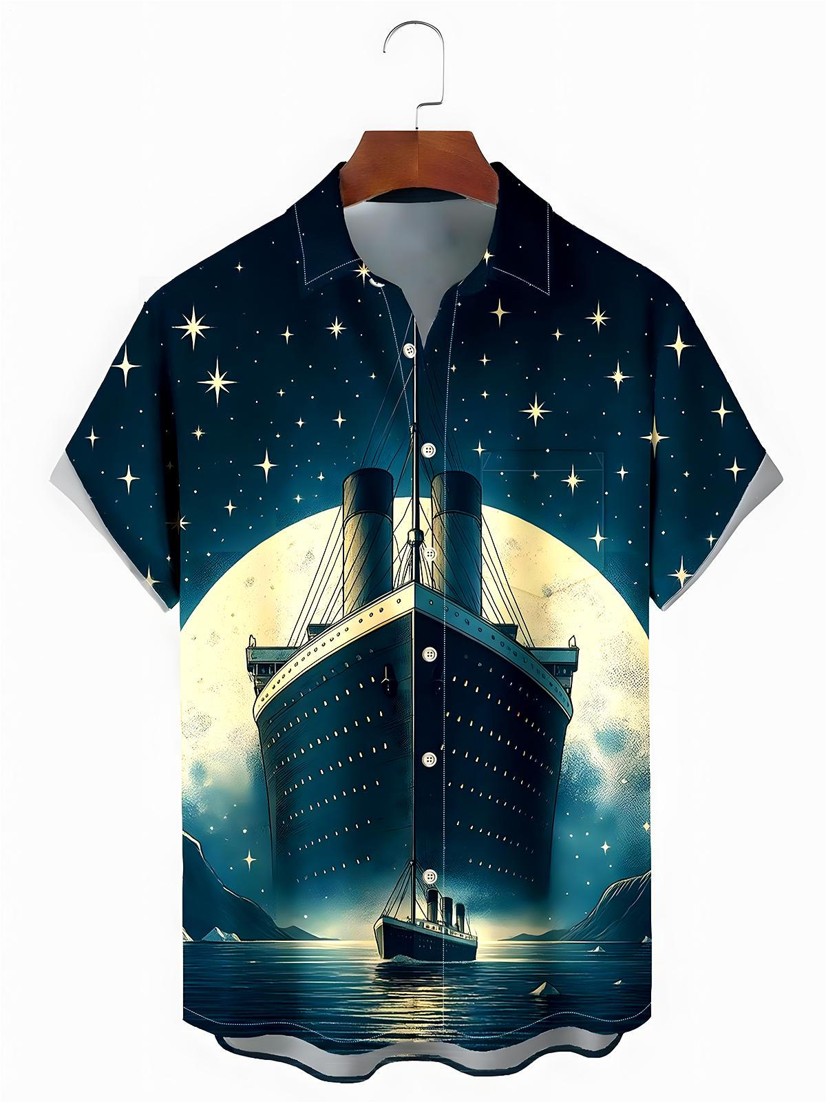 Cruise Ship Men's Pocket Short Sleeve Shirts