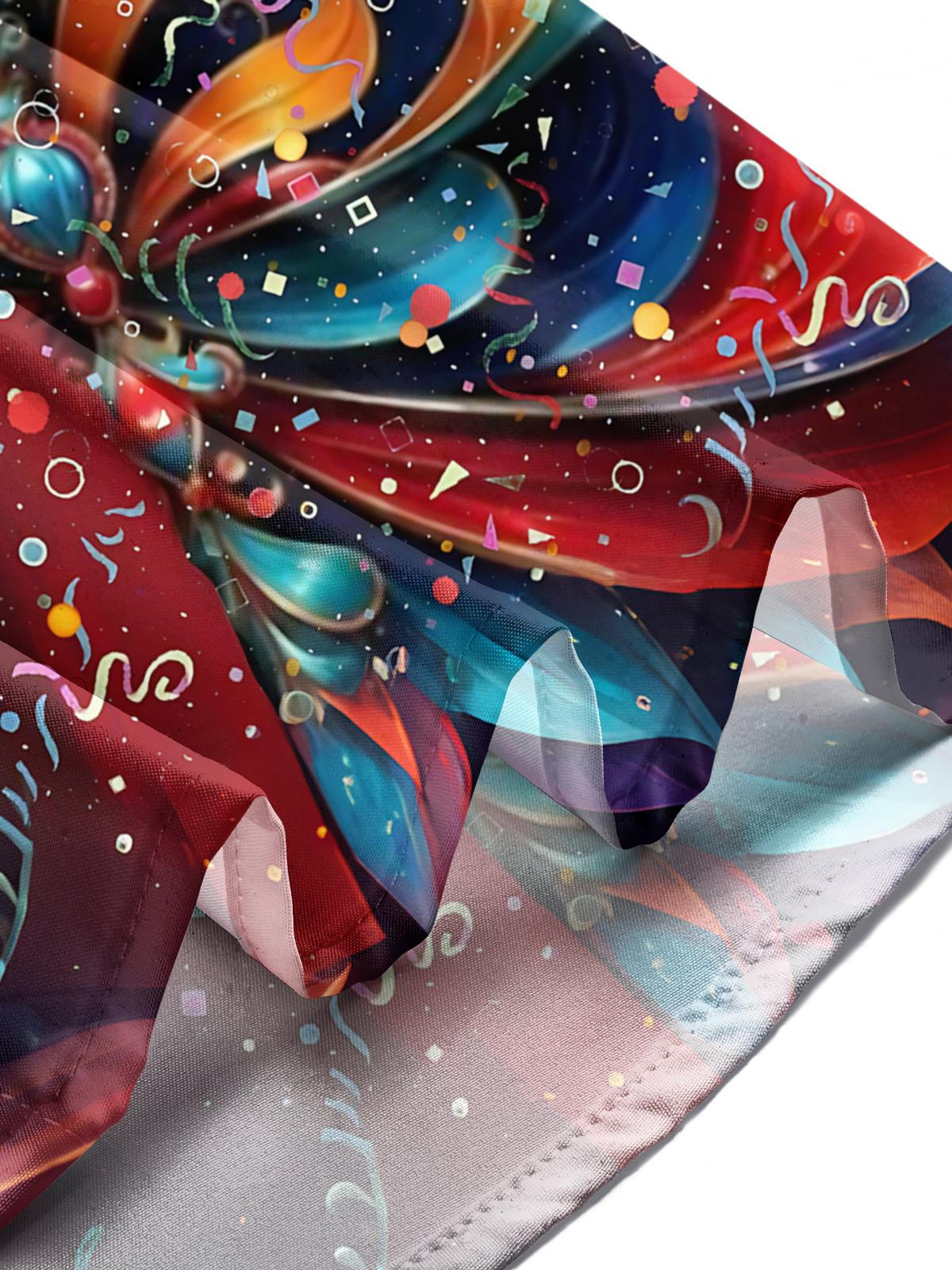 Carnival Mask Print Men's Pocket Short Sleeve Shirts