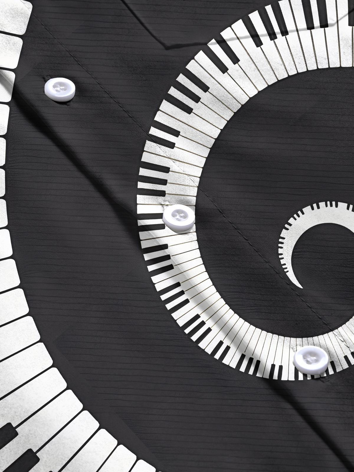 Piano Keys Men's Pocket Short Sleeve Shirts