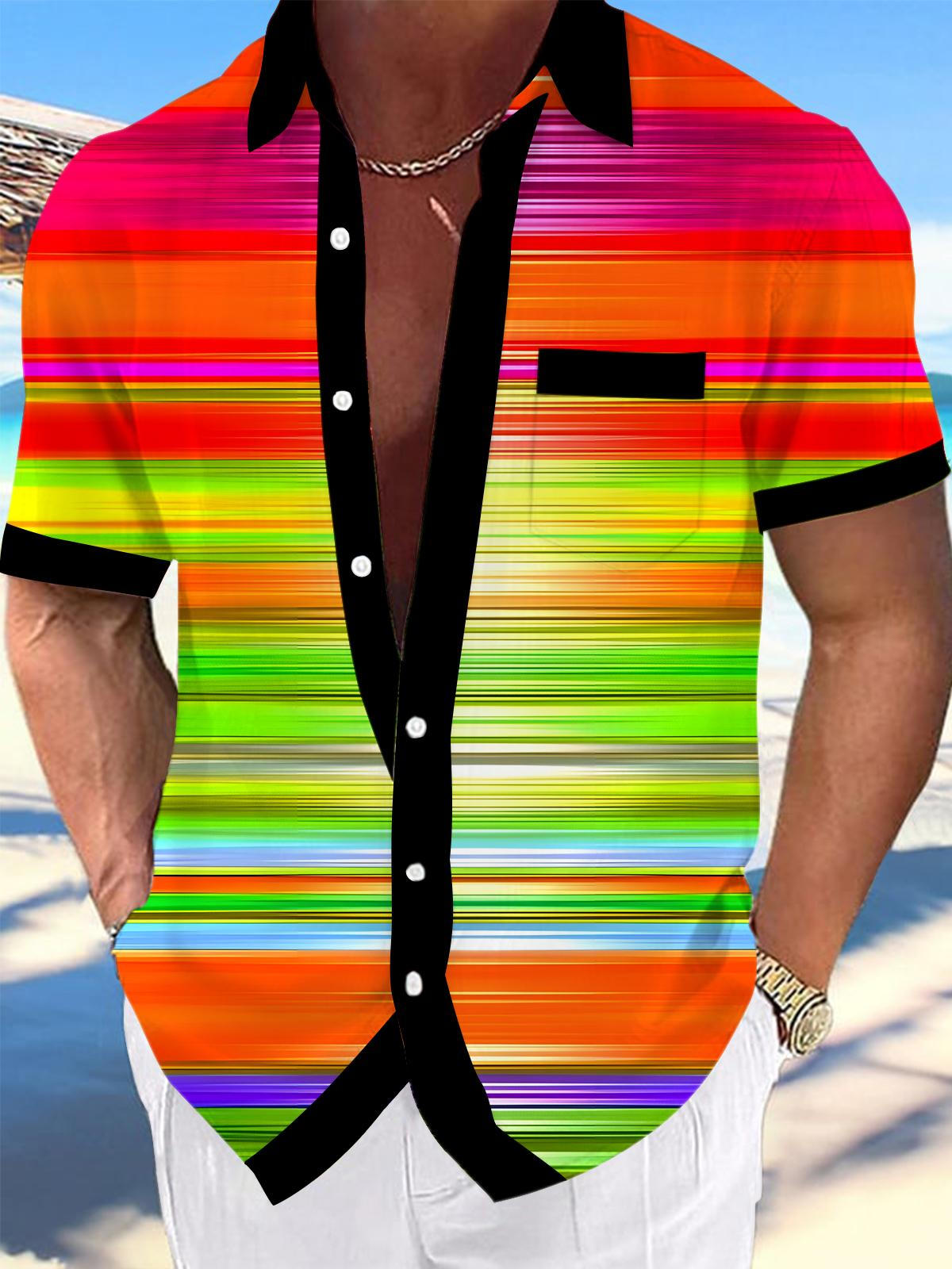 Tie Dye Men's Pocket Short Sleeve Shirts