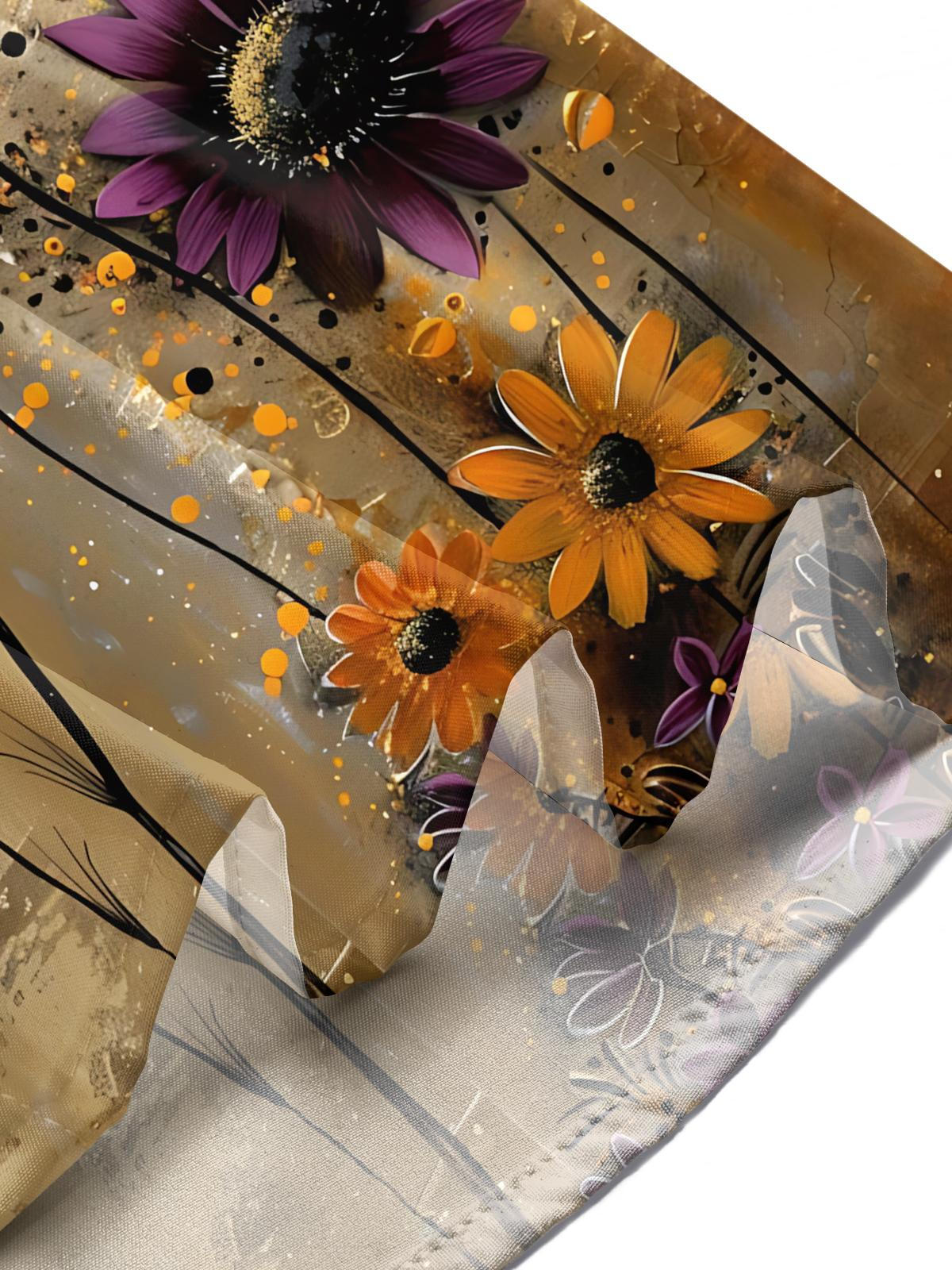 Sunflower Print Men's Pocket Short Sleeve Shirts