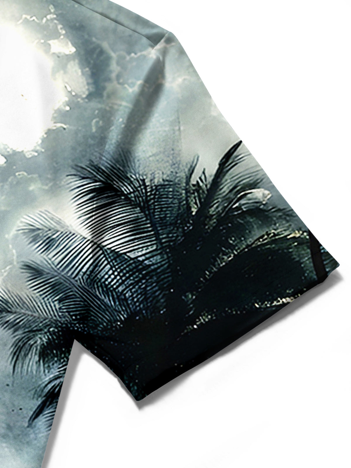 Dark Boat Coconut tree Men's Pocket Short Sleeve Shirts