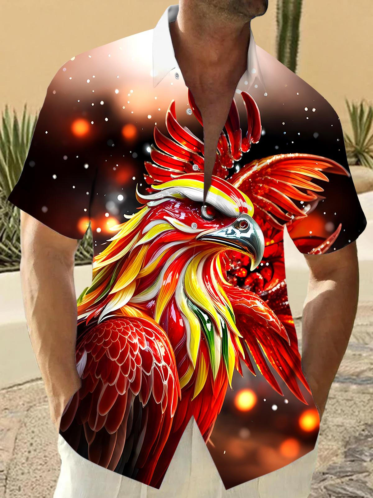 Animal Eagle Men's Pocket Short Sleeve Shirts