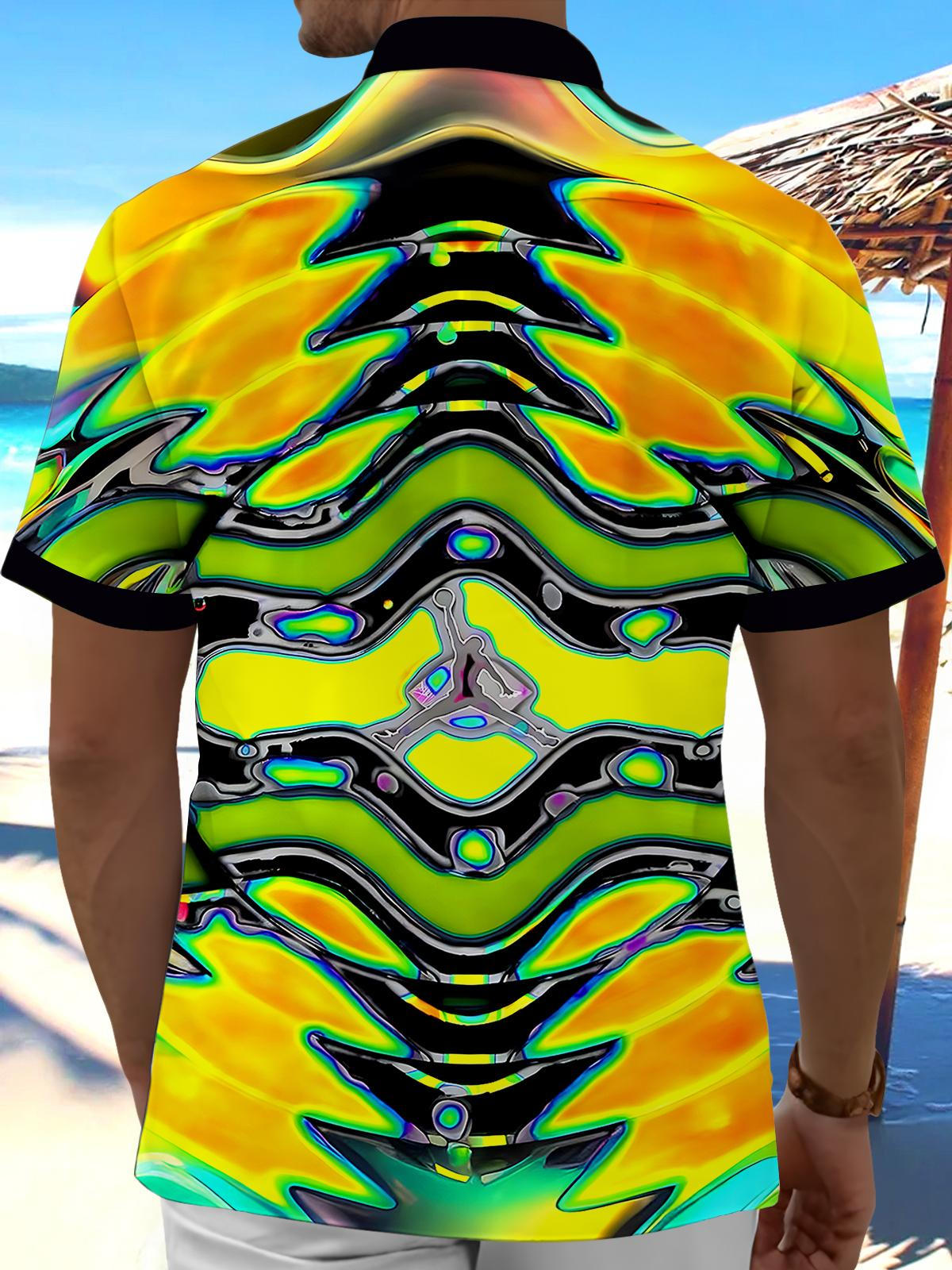 Abstract Men's Pocket Short Sleeve Shirts