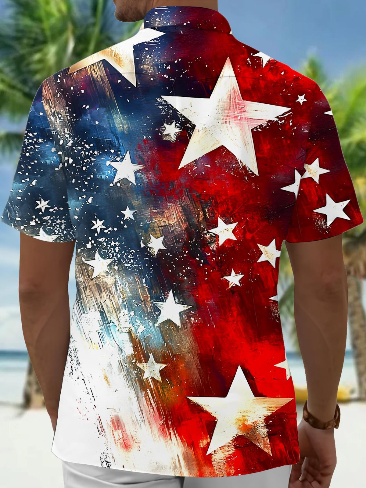 Independence Day Men's Pocket Short Sleeve Shirts