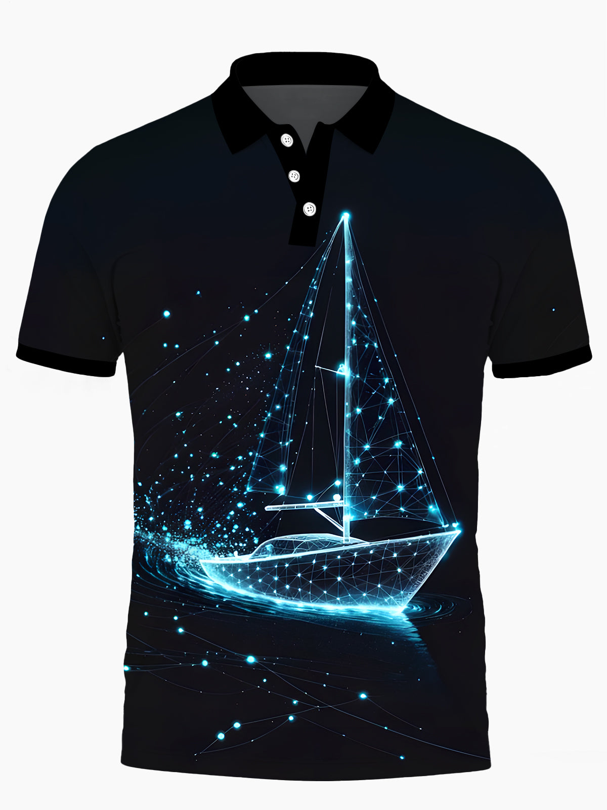 Boat Men's Short Sleeve Button Polo Shirt