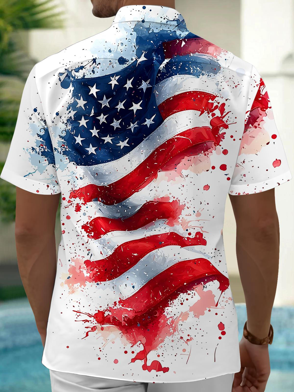 Independence Day Men's Pocket Short Sleeve Shirts