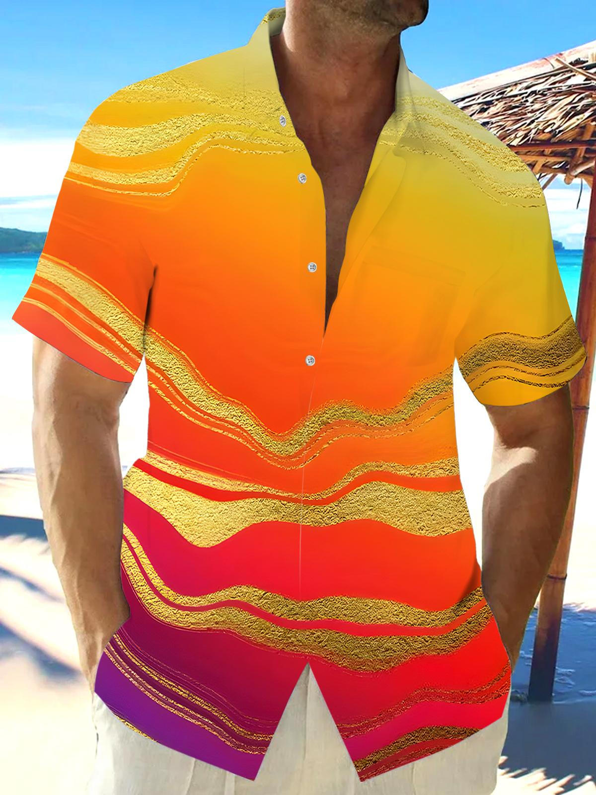 Abstract Tie Dye Men's Pocket Short Sleeve Shirts