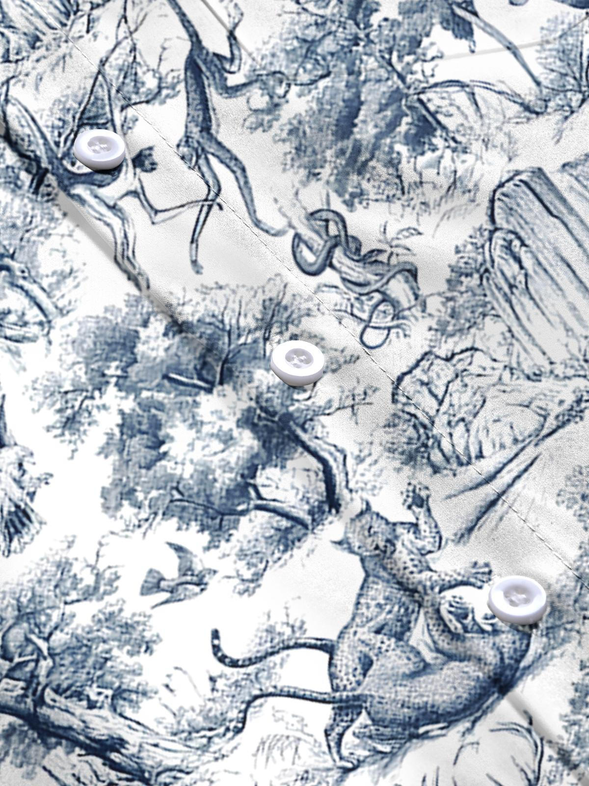 Forest Animals Men's Pocket Long Sleeve Shirts