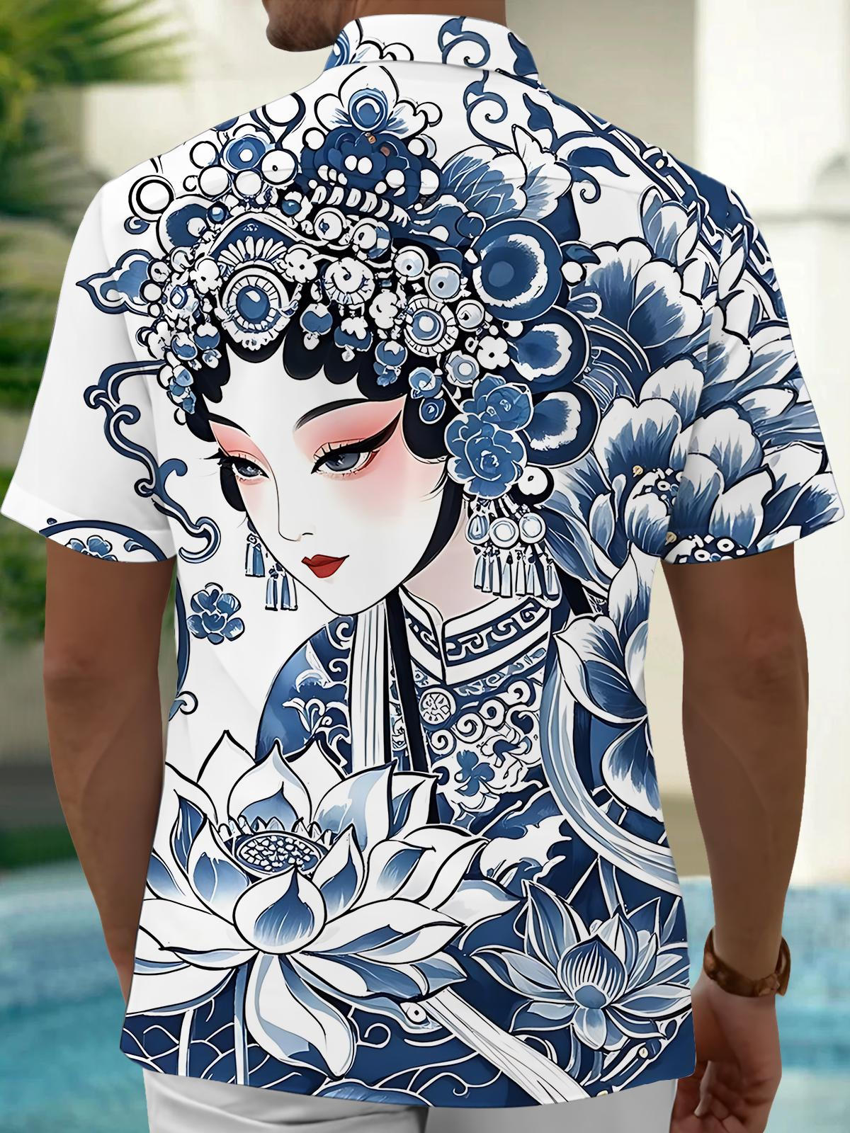 Opera Art Print Men's Pocket Short Sleeve Shirts
