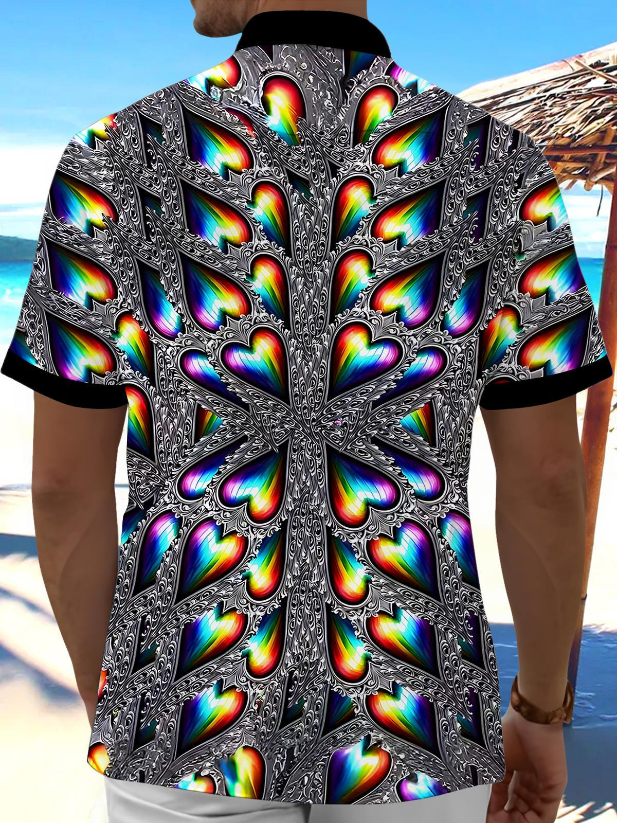 Tie Dye Abstract Men's Pocket Short Sleeve Shirts