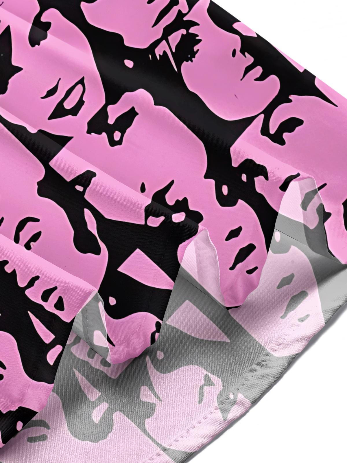 Face Art Print Men's Pocket Short Sleeve Shirts