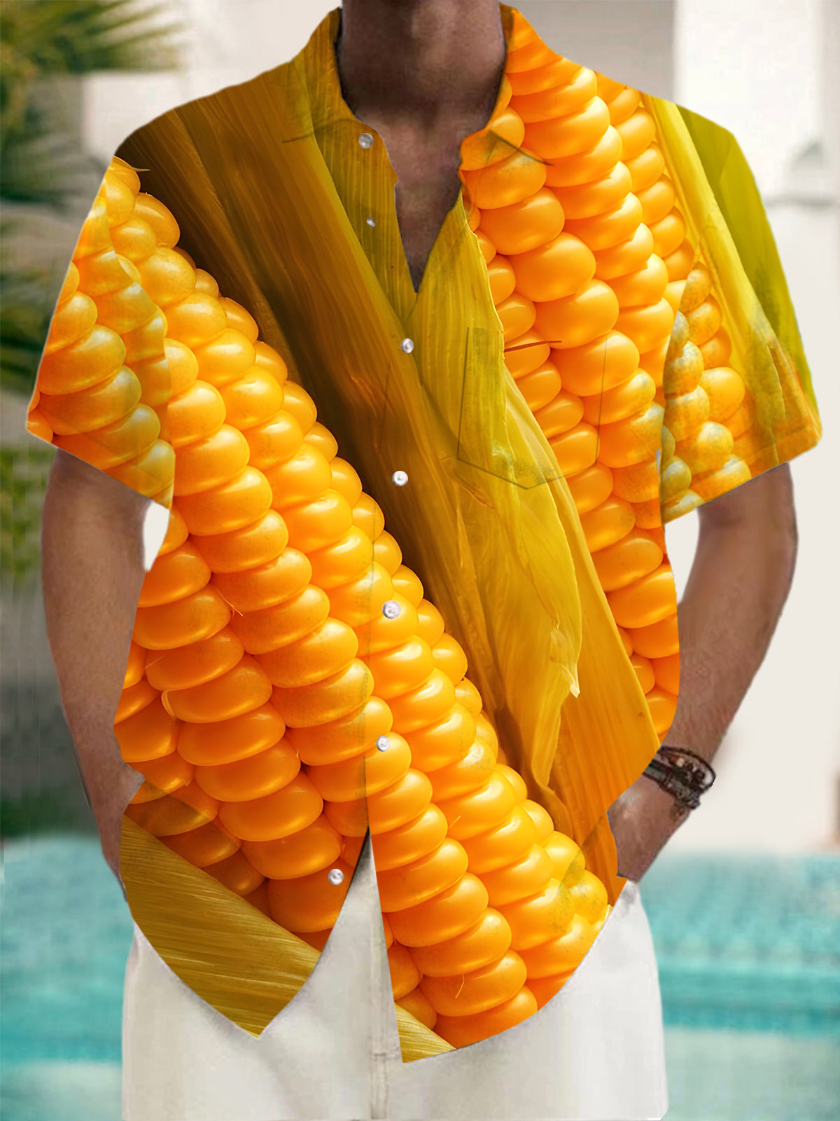 Corn Men's Pocket Short Sleeve Shirts