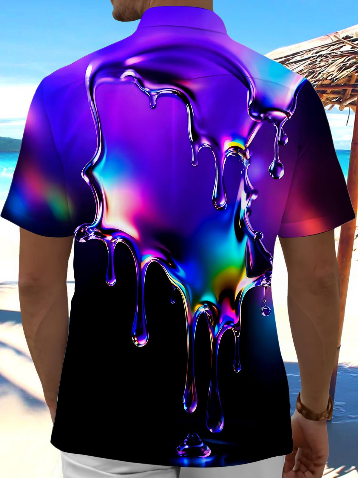 Water Drop Men's Pocket Short Sleeve Shirts