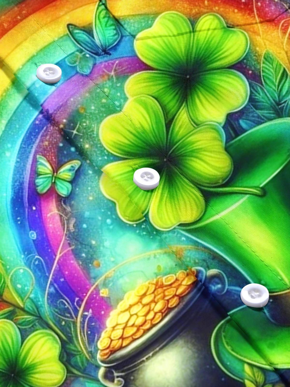 St. Patrick's Day Print Men's Pocket Short Sleeve Shirts