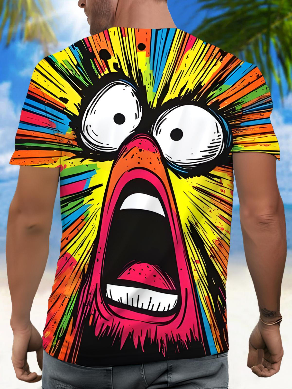 Funny Round Neck Short Sleeve Men's T-shirt