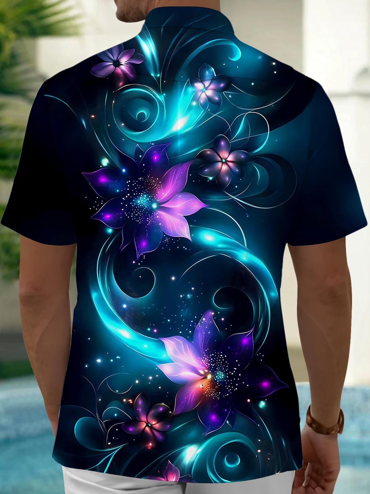 Hawaiiab Floral Men's Pocket Short Sleeve Shirts