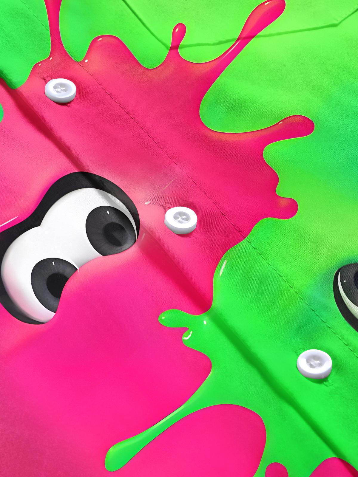 Funny Eyes Contrast Color Men's Pocket Short Sleeve Shirts