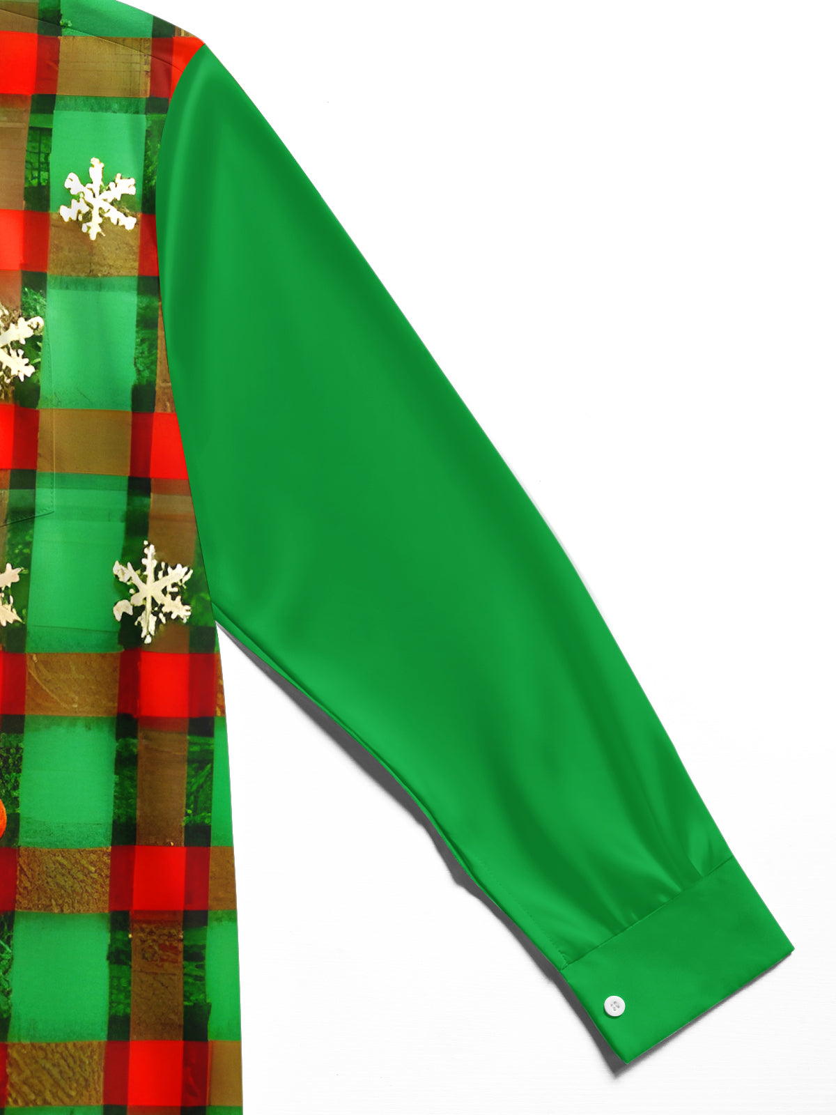 Fun Christmas Plaid Santa Claus Xmas Men's Pocket Long Sleeve Shirts