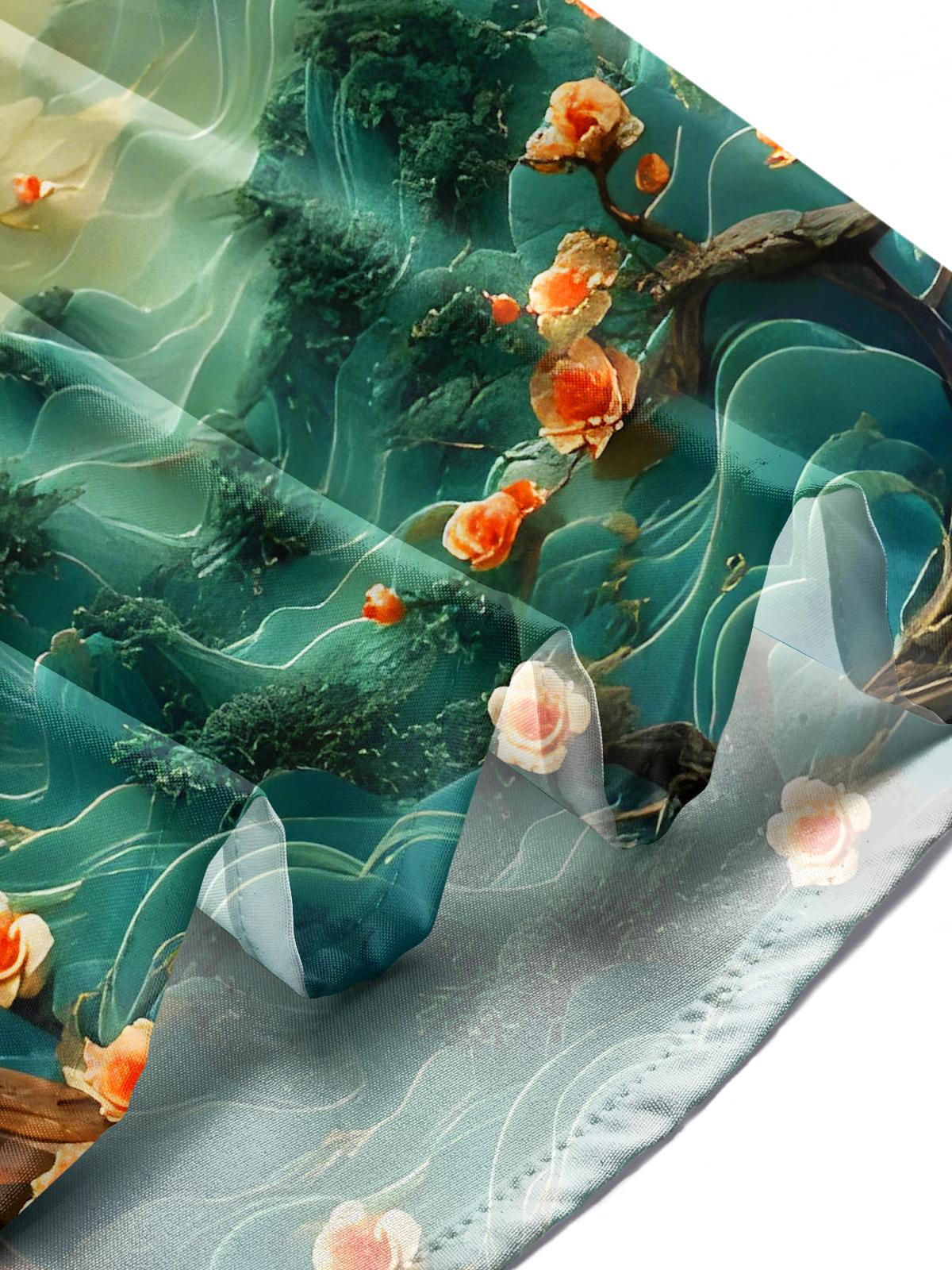 Floral Cranes Men's Pocket Short Sleeve Shirts