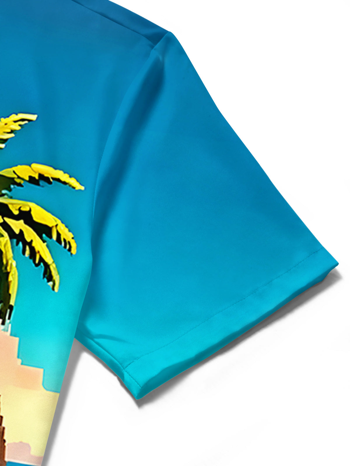 Hawaiian Coconut Tree Skull Men's Pocket Short Sleeve Shirts