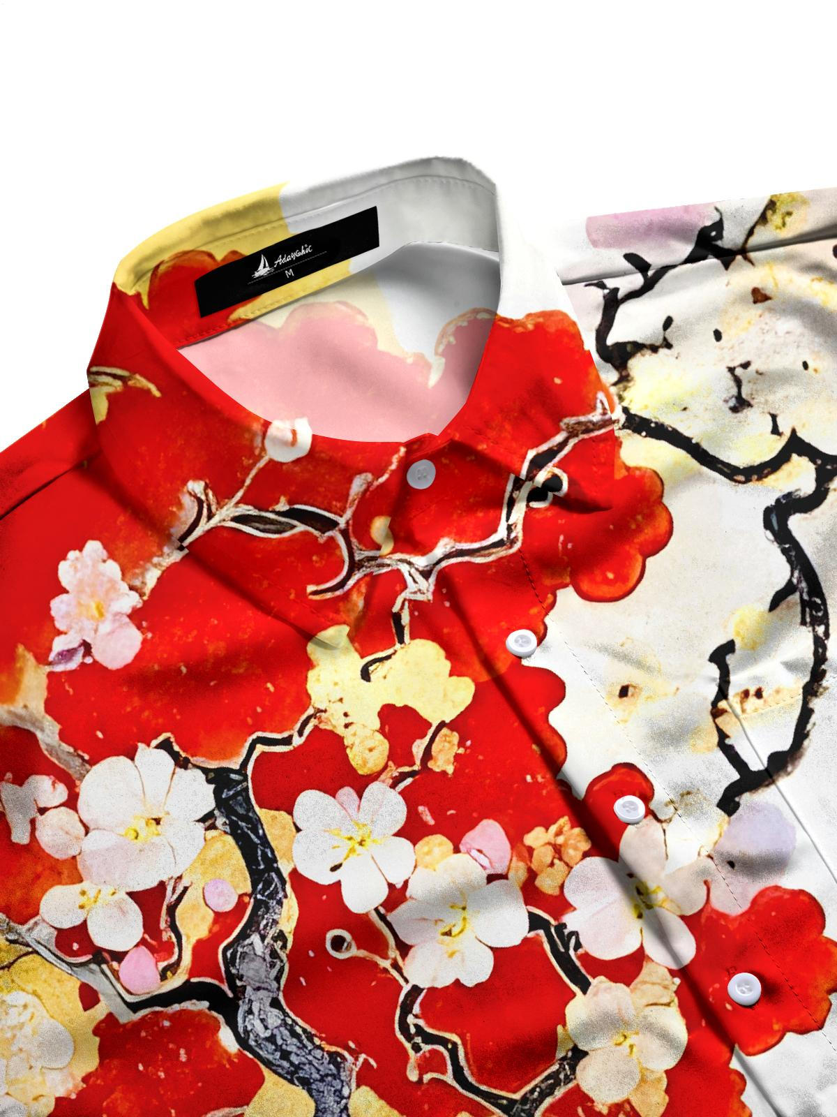 Floral Men's Pocket Short Sleeve Shirts