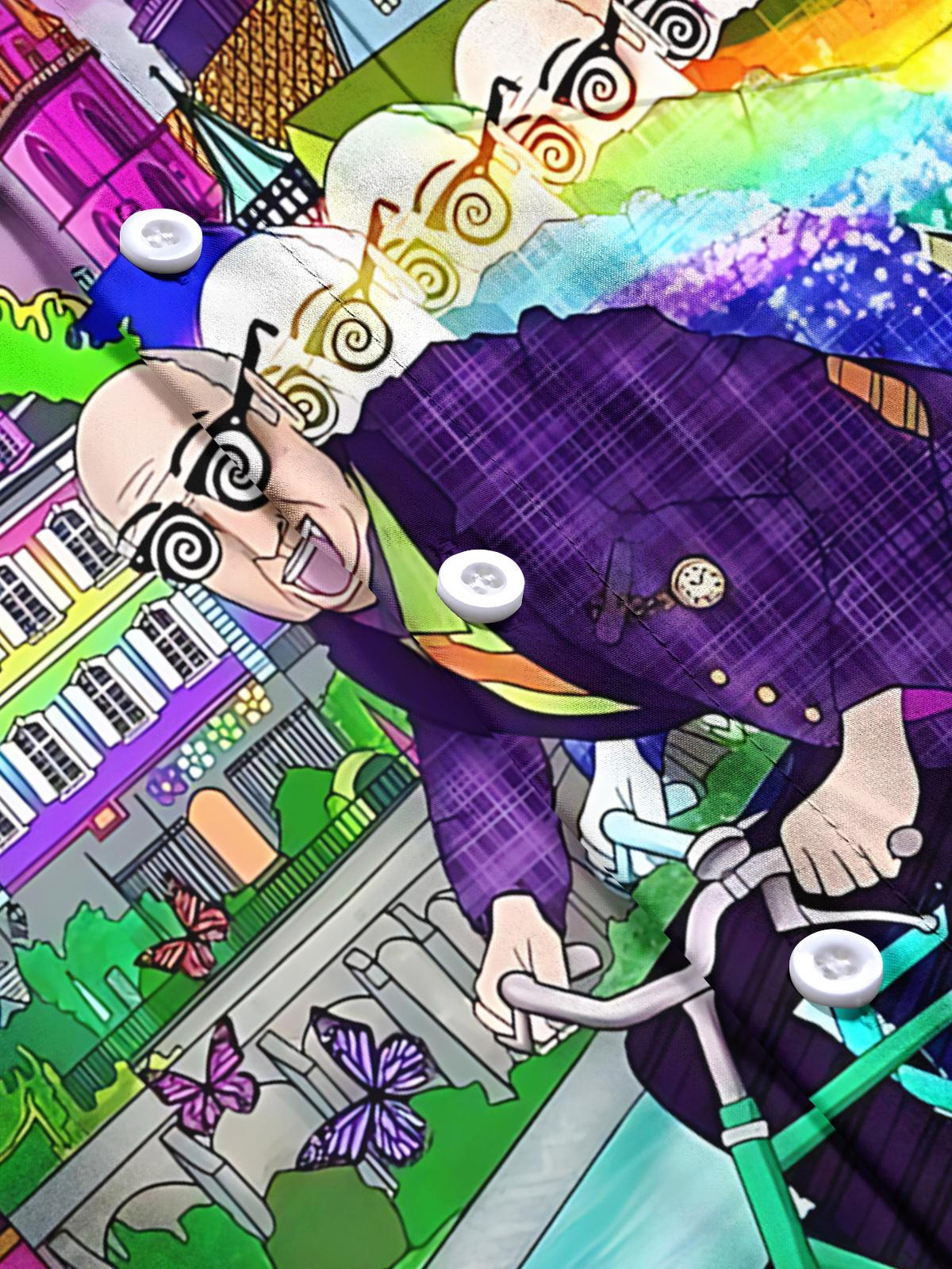 Art Print Men's Pocket Short Sleeve Shirts