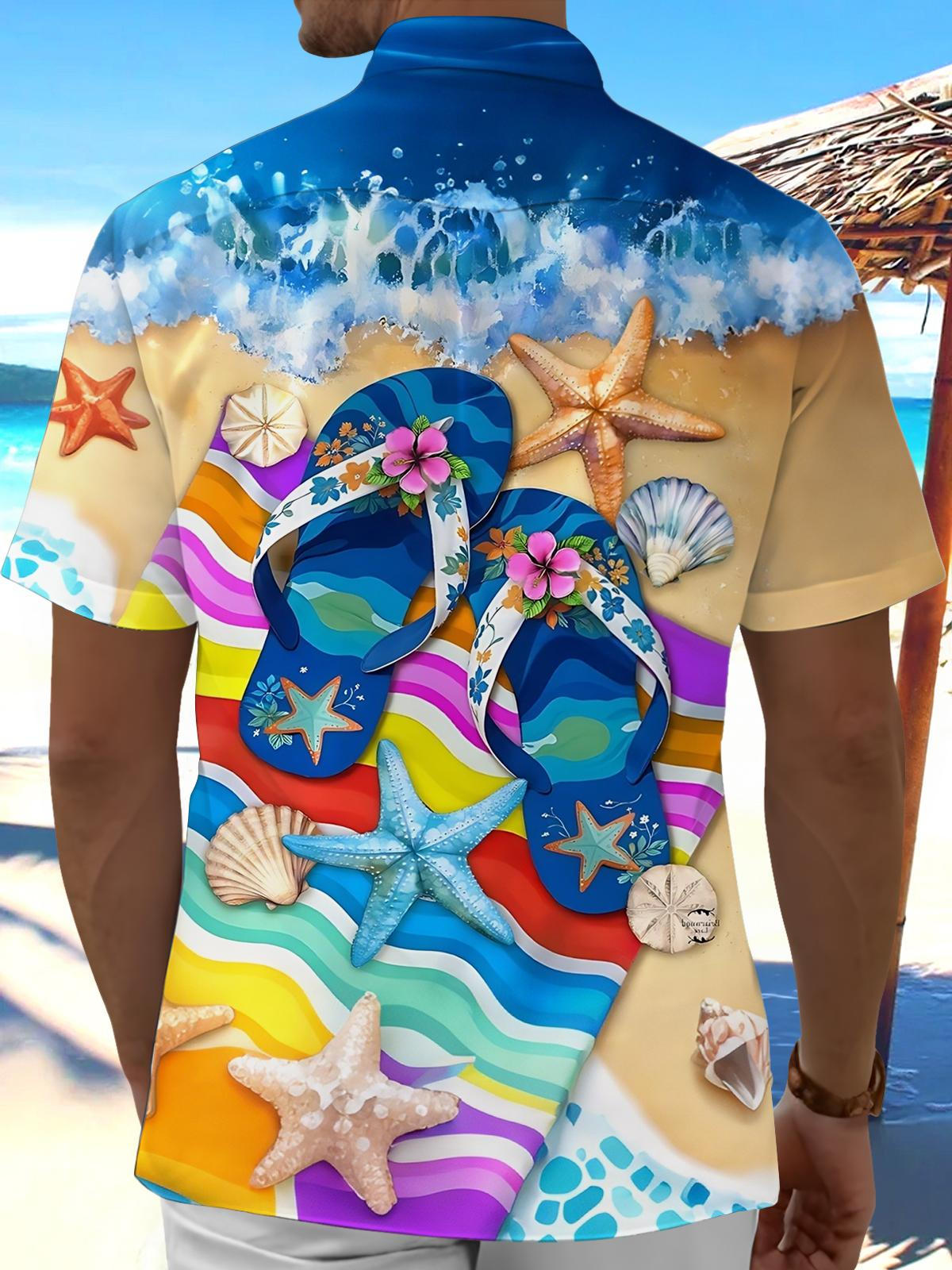 Hawaiian Print Men's Pocket Short Sleeve Shirts