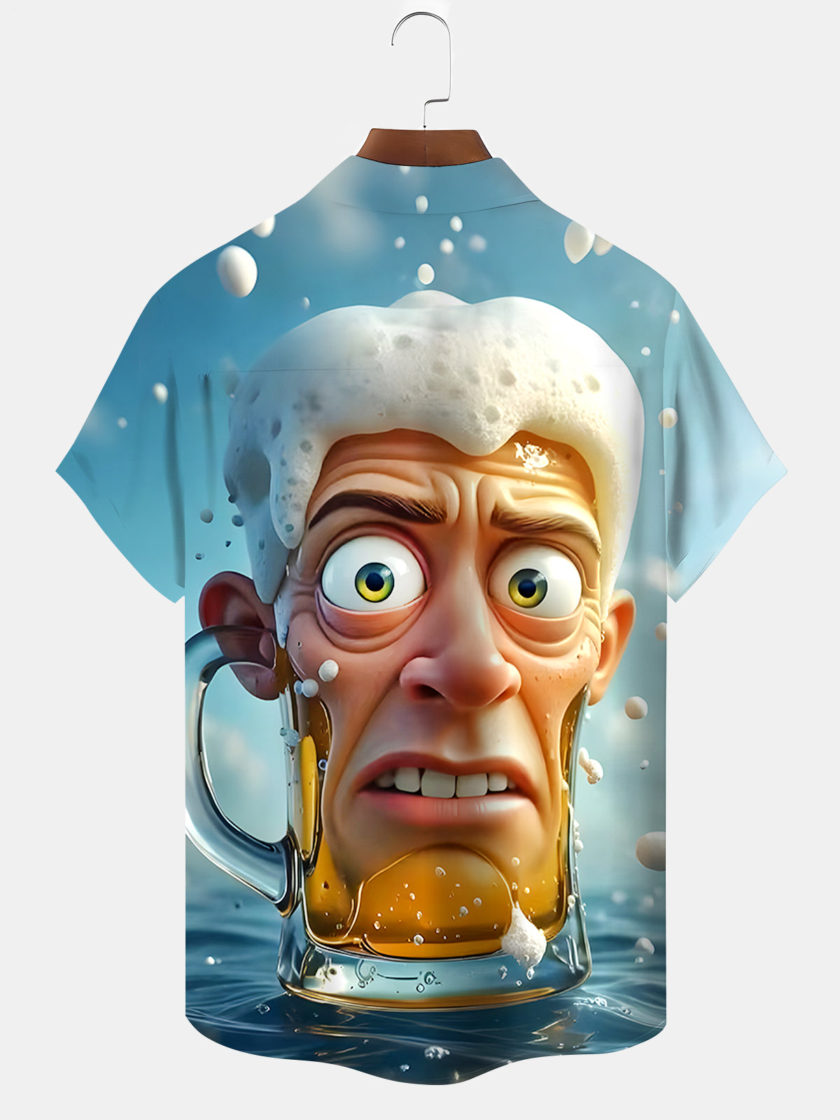 Hawaiian Funny Beer Men's Pocket Short Sleeve Shirts