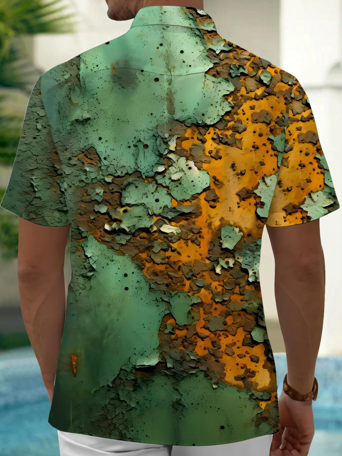 Rust Print Men's Pocket Short Sleeve Shirts