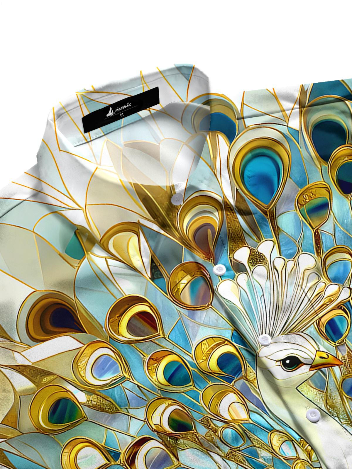 Peacock Men's Pocket Short Sleeve Shirts