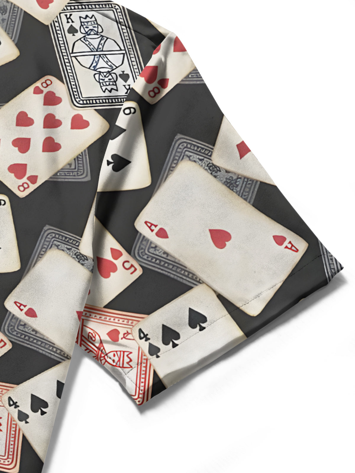 Poker Print Men's Pocket Short Sleeve Shirts