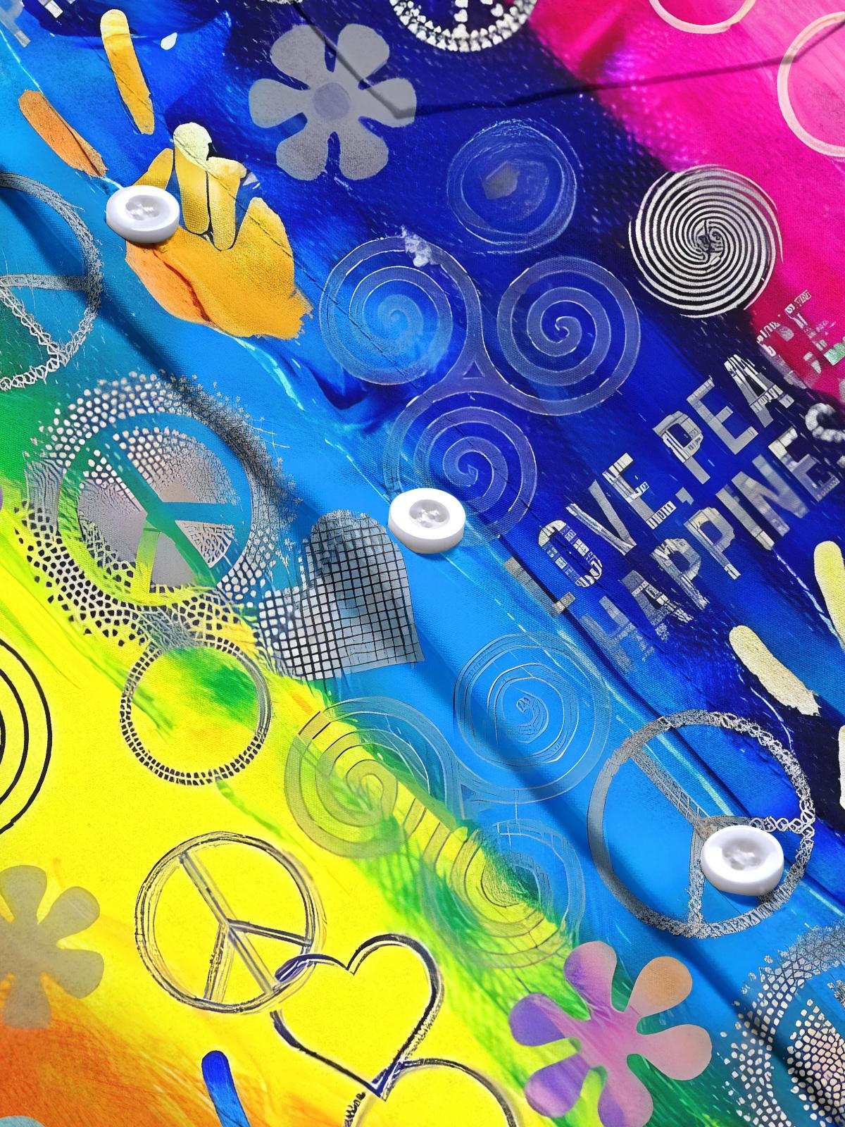 Tie Dye Hippie Men's Pocket Long Sleeve Shirts