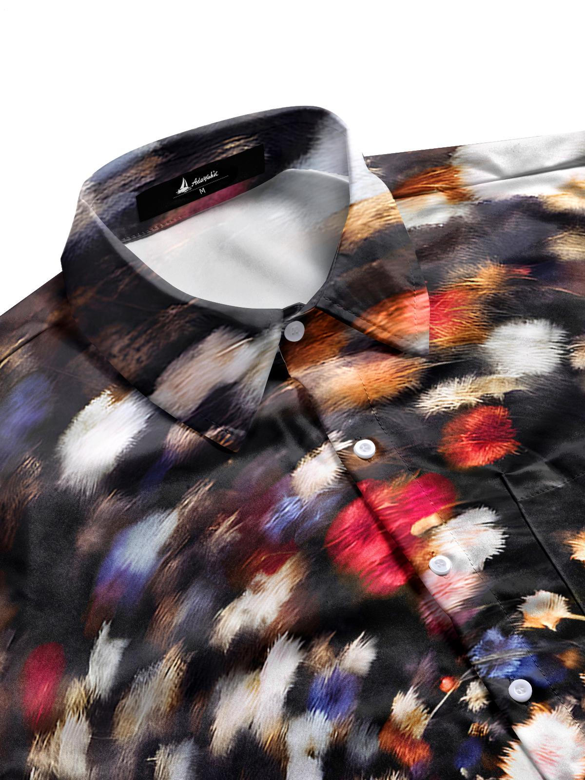 Tie Dye Floral Men's Pocket Short Sleeve Shirts