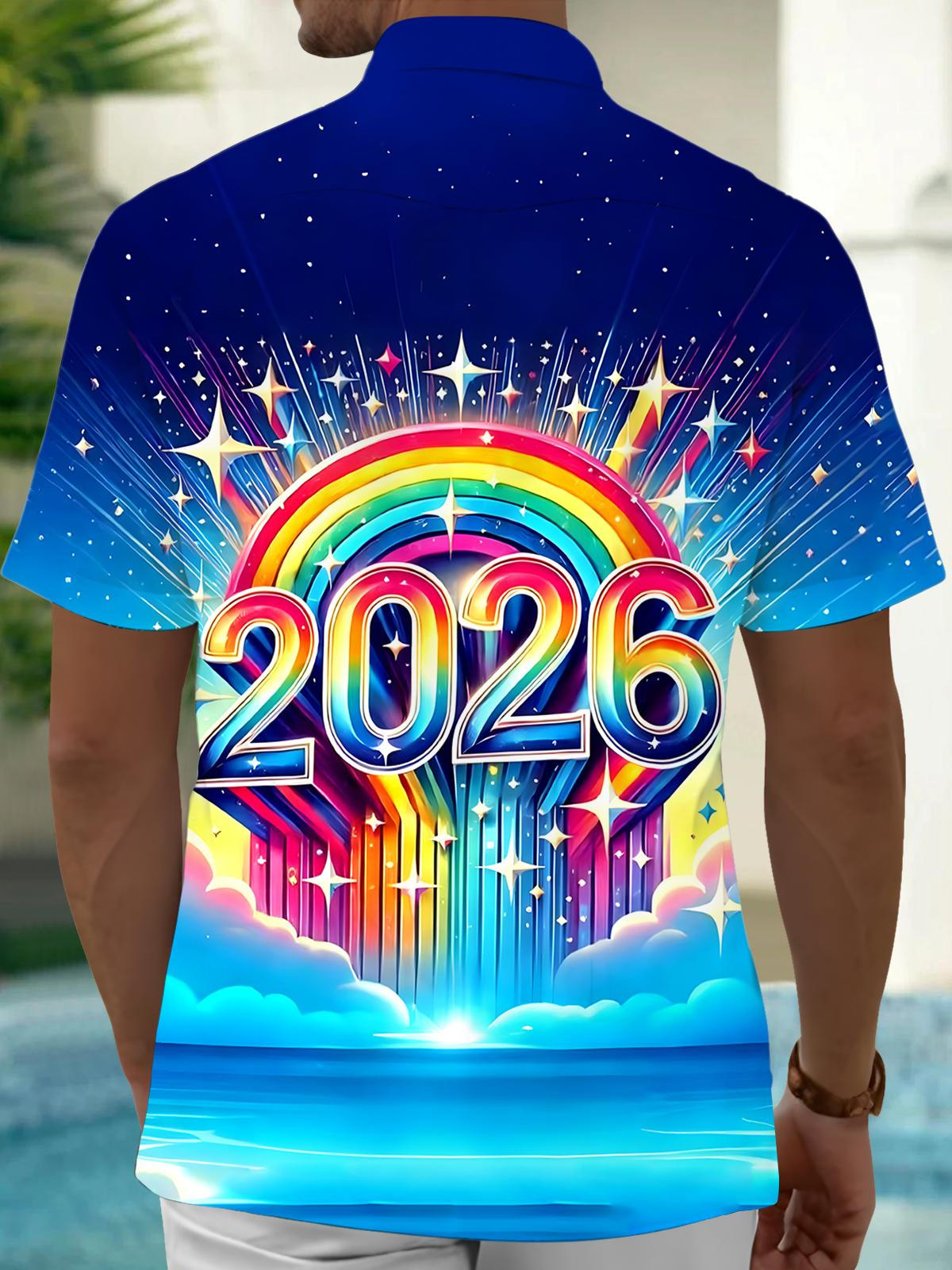 2026 New Year Men's Pocket Short Sleeve Shirts