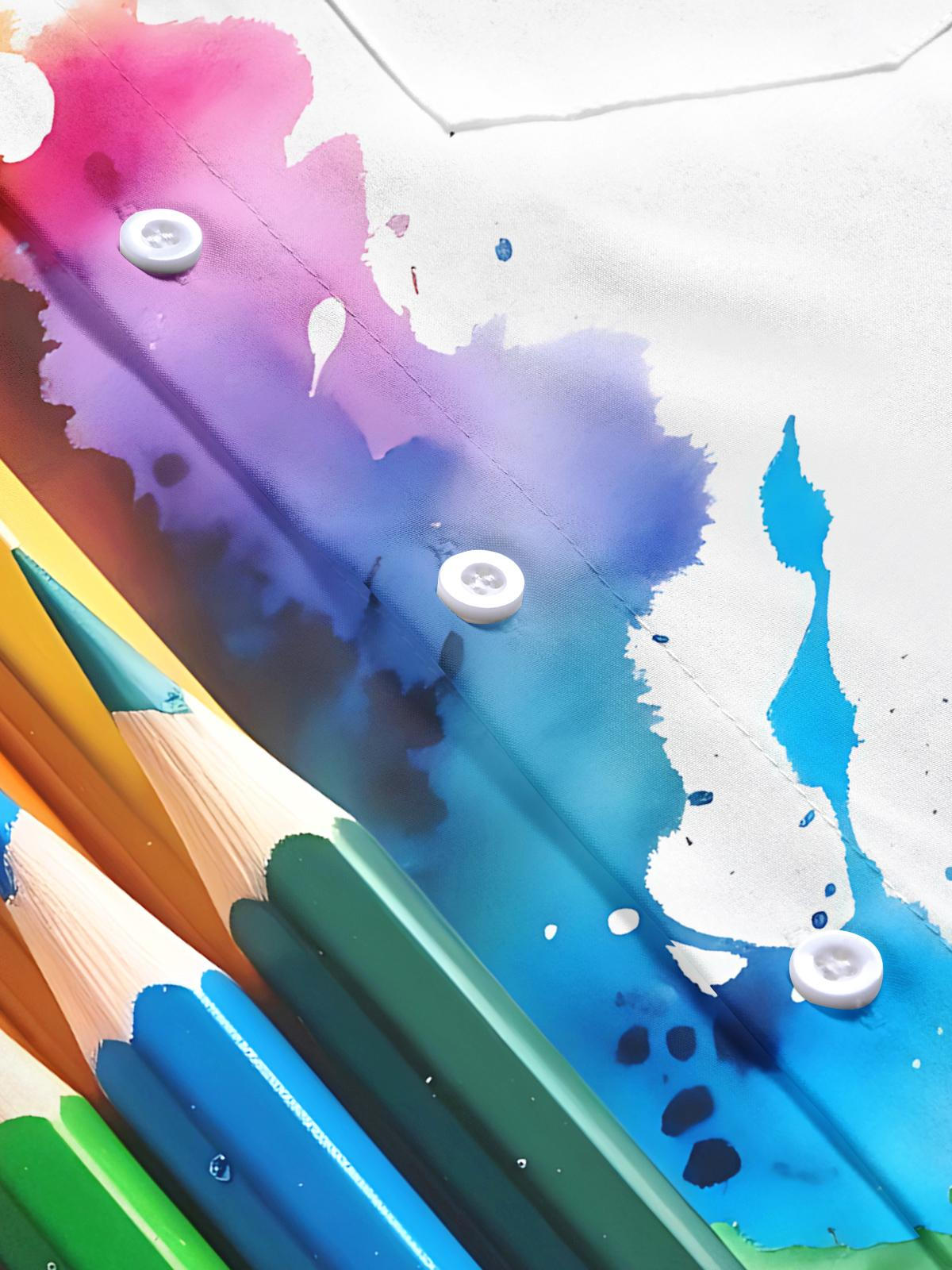 Brush Print Men's Pocket Short Sleeve Shirts