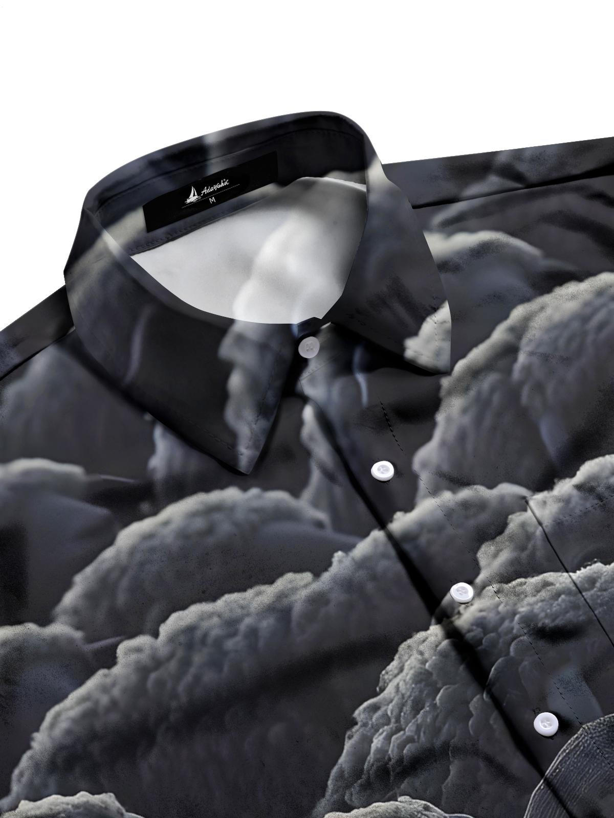 Animal Print Men's Pocket Short Sleeve Shirts