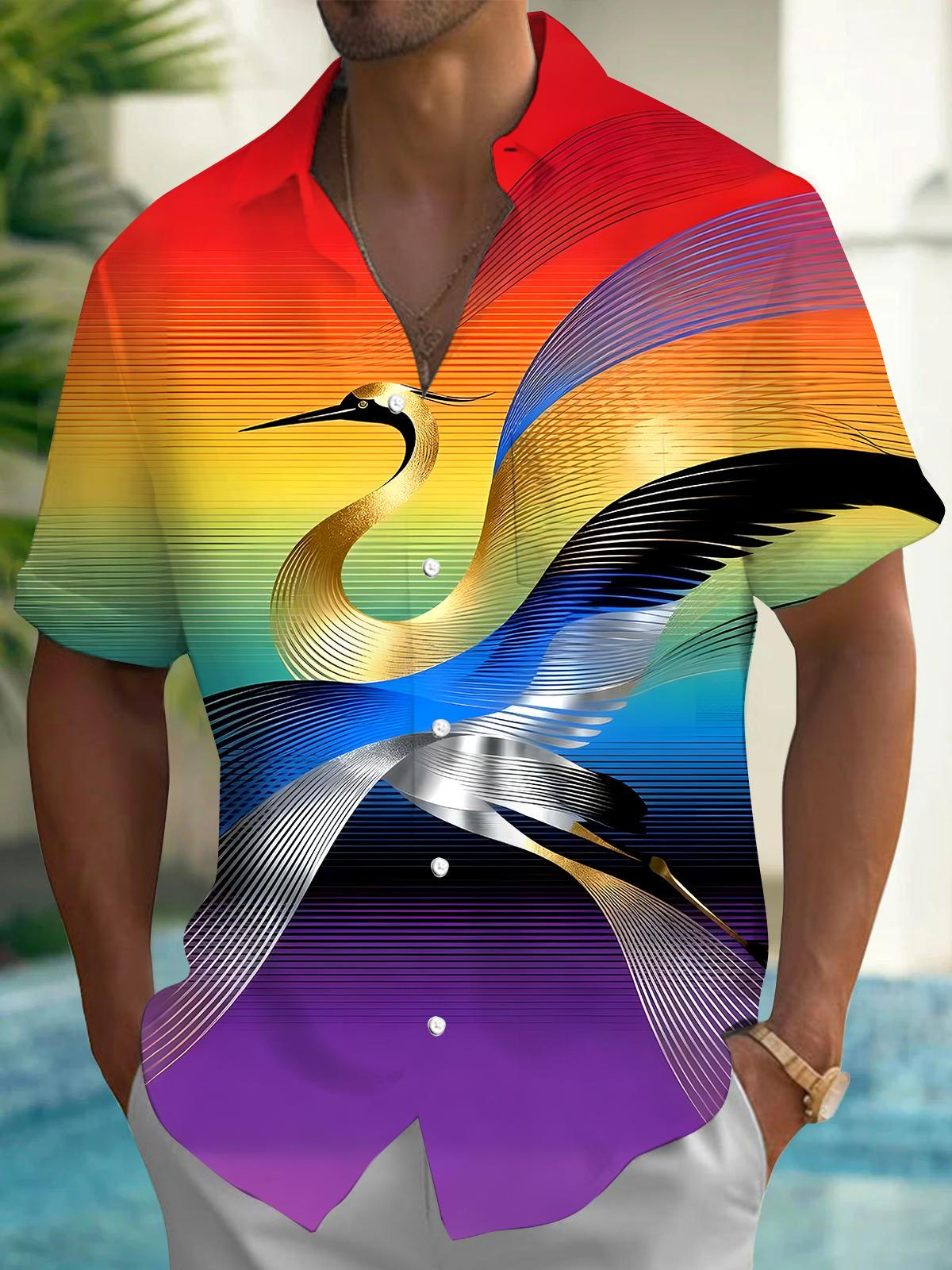 Swan Men's Pocket Short Sleeve Shirts